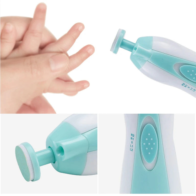 Electric Baby Nail Trimmer with LED Light - 6 in 1 safe for new born