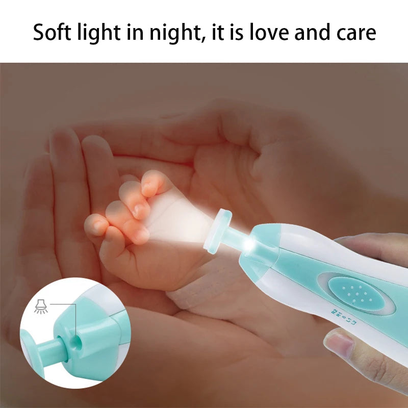 Electric Baby Nail Trimmer with LED Light - 6 in 1 safe for new born